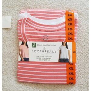 Ecothreads Women's 2-Pack Organic Soft Comfort Short Sleeve Cotton T-Shirts XXL